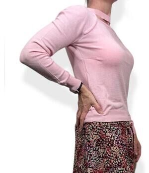 Uniq Pink Fitted Open Front Sweater S/M